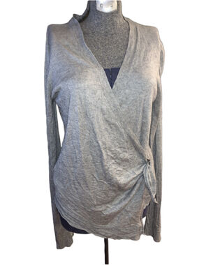 Women's BCBGMAXAZRIA Gray Wrap Cardigan Sweater